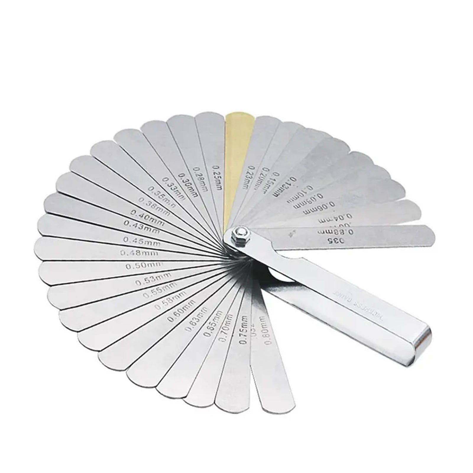 New 32 Blades Feeler Gauge Accuracy 0.04-0.88mm Thickness Gap Gauges Stainless Steel Feeler Metric English units Gap Measuring Tool ,Corrosion-Resistant
