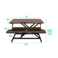 thumbnail image 1 of New 32 Inch Desk Converter, Height Adjustable Sit to Stand Riser, Dual Monitor and Laptop Workstation with Wide Keyboard Tray, Walnut Color, 1 of 6