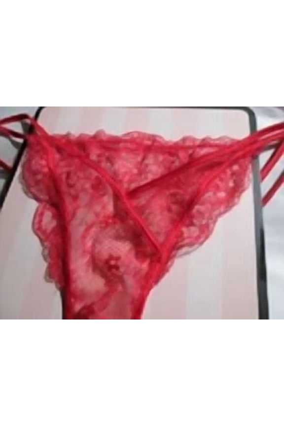 New $32 Victoria'S Secret Free Ship V-String Satin String Thong Sz L????
