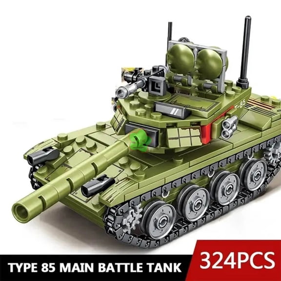 New 336pcs Military 85 Main Battle Tank Building Blocks WW2 Soldier Figures Bricks Educational Toys for Children Boy Gift