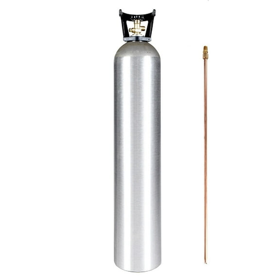New 35 lb. Aluminum CO2 Cylinder CGA320 with Siphon Tube and Handle DOT Stamped - Ships Empty