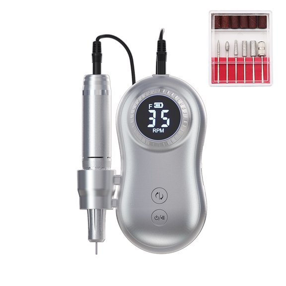 New 35000RPM Nail Machine, Manicure Machine, Electric Nail Drill Machine, Electric Nail File LED Display, Rechargable For All Gel ,Easy to Operate