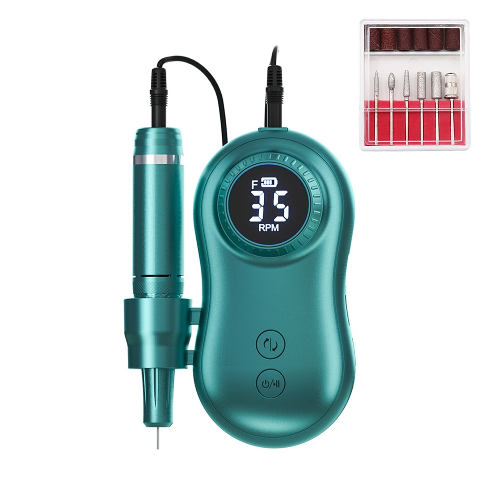 New 35000RPM Nail Machine, Manicure Machine, Electric Nail Drill Machine, Electric Nail File LED Display, Rechargable For All Gel ,Low Noise