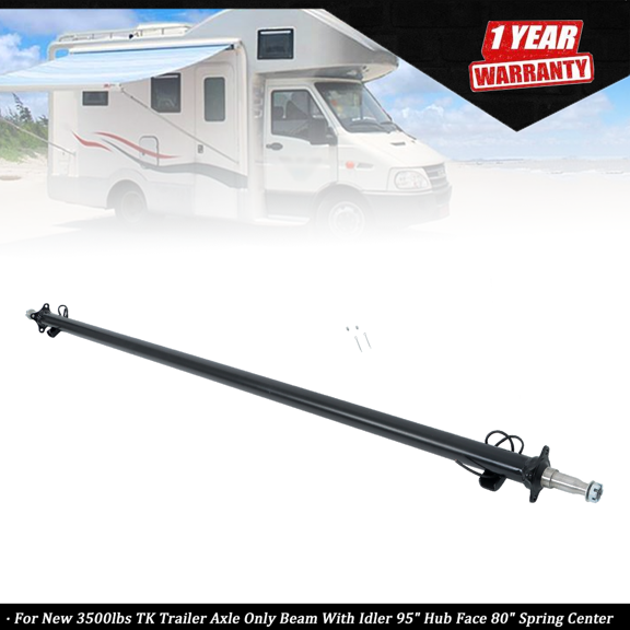 New 3500lbs TK Trailer Axle Only Beam With Idler 95" Hub Face 80" Spring Center