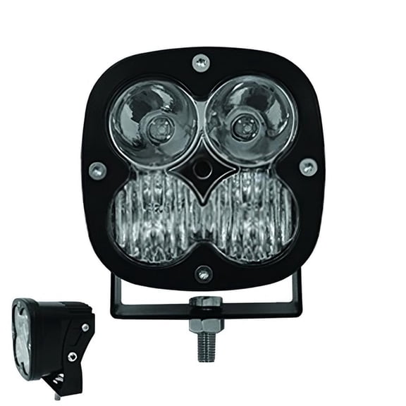 LED Light Pod Compatible with Flood & Spot (Combo) Beam Pattern 3950 Lumens 6000K Off-Road Driving Auxiliary Work Light Waterproof IP67 Compact Cube 4" Total Color Die-cast Mount