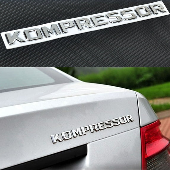 New 3D Chrome Kompressor Badge Emblem Sticker for Mercedes-Benz SLK CLK SL CLS ML GL A B C E Benz S Class