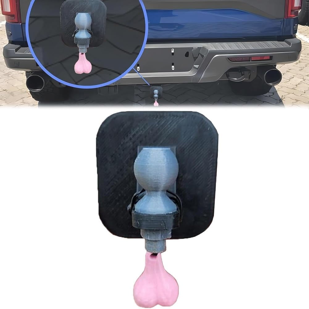 New 3D Tiny Hitch with Tiny Nuts, Funny Trailer Hitch Cover, Trailer Hook Cover with Tiny Nuts