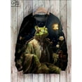 thumbnail image 1 of New 3D printed animal series frog musician ugly sweater street casual winter sweater, 1 of 21