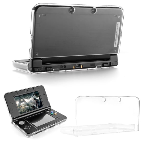 New 3DS XL Case - Ultra Clear Crystal Transparent Hard Shell Protective Case Cover Skin for New 2015 Nintendo 3DS XL LL  - [New Modified Hinge-less Design]