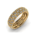 thumbnail image 1 of New 4.00Ct Round Cut Natural Diamond Triple Row Anniversary Wedding Eternity Band Ring 10k Gold GH I1, 1 of 3