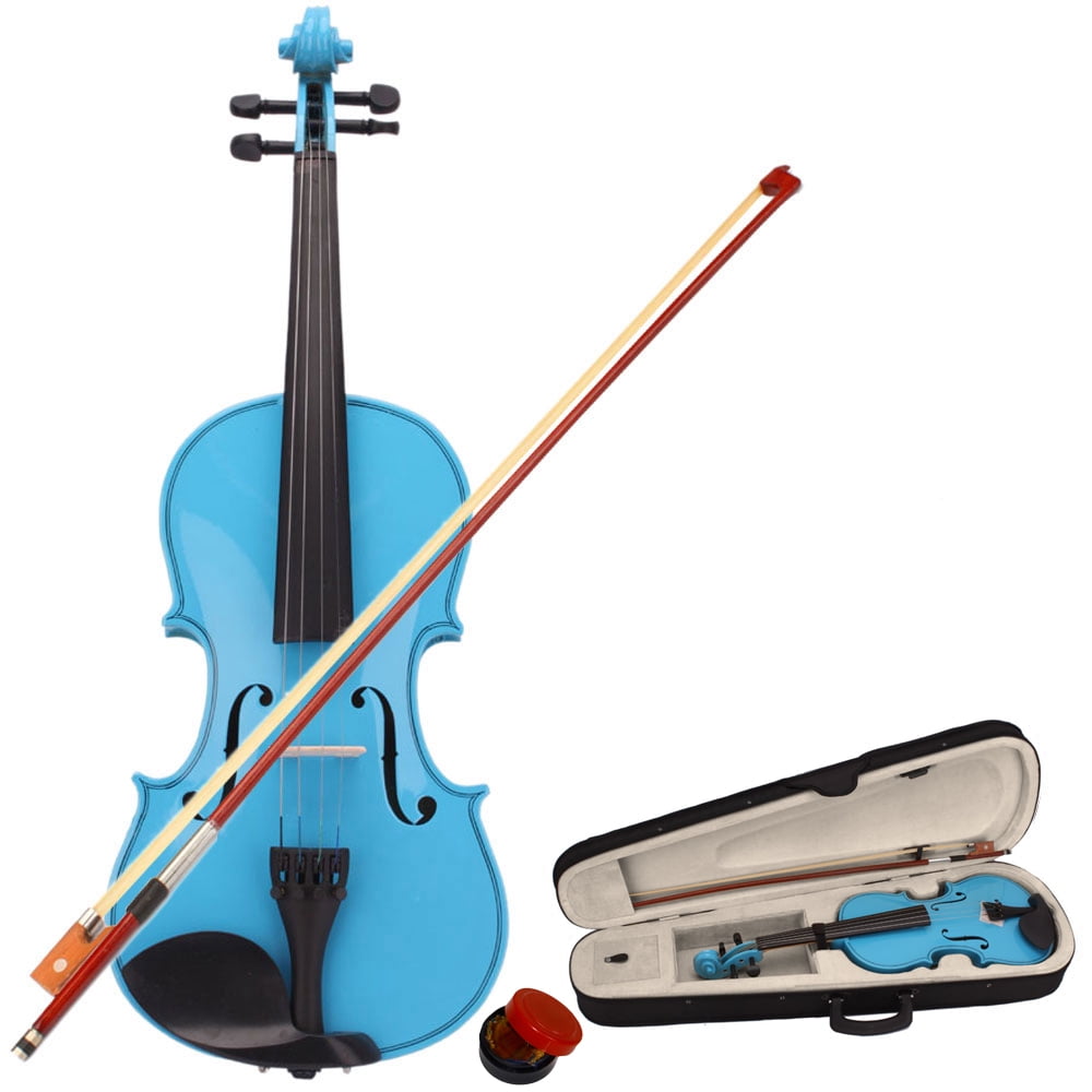 New 4/4 Acoustic Violin Set High Quality for Beginners to Advanced Students, Includes Case, Bow, Rosin, Sky Blue