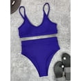 thumbnail image 1 of New 4 Colors Ribbed Padded High Waist Bikini Female Swimsuit Women Swimwear Two-pieces Bikini set Bather Bathing Suit Swim V3768, 1 of 6