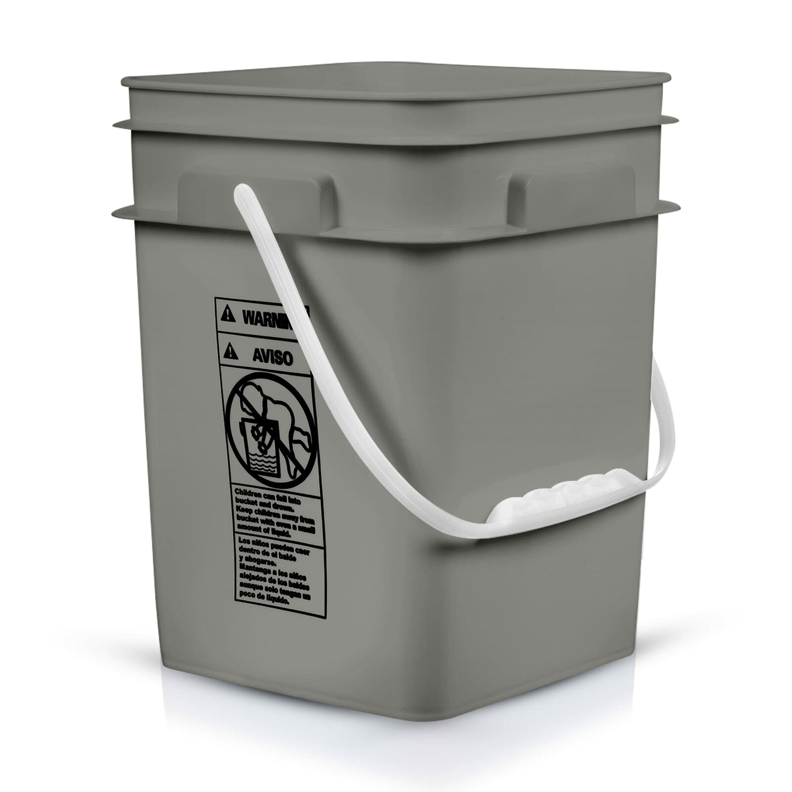 New 4 Gallon Square Food Grade Bucket Pail With Plastic Handles And