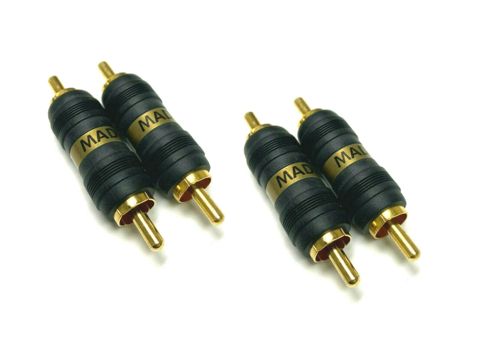 100-Pack Straight AV Gold RCA Male To Male Connectors – MAD Audio Marine Grade Couplers