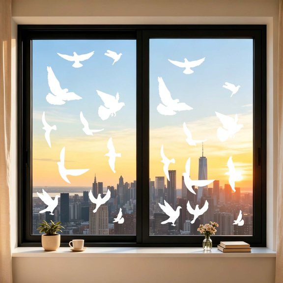 New 4 Sheets Anti-Collision Window Bird Decals, Protect and Save Wild Birds from Strikes,Sticker Bird Deterrent for Glass Windows and Doors, Window Clings to Stop Birds from Hitting Windows