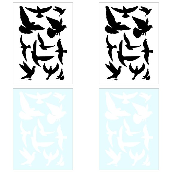 New 4 Sheets Anti-Collision Window Bird Decals, Protect and Save Wild Birds from Strikes,Sticker Bird Deterrent for Glass Windows and Doors, Window Clings to Stop Birds from Hitting Windows