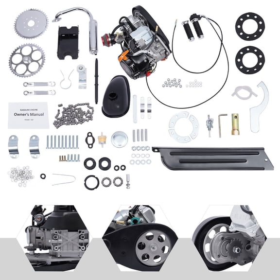 4-Stroke Gas Motorized 100cc Motorized Bicycle Kit Bike Engine Single Cylinder