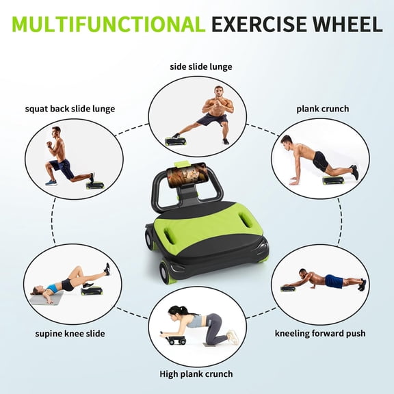 New 4-Wheel Abdominal Roller with Auto Rebound for Core Strength and Home Gym Workouts