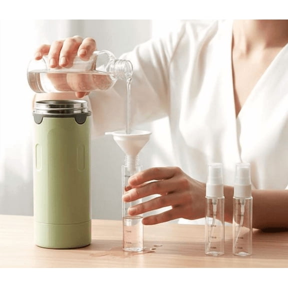 New 4-in-1 Refillable Travel Dispenser Bottles, 4 in 1 Travel Dispenser Bottle, Portable Refillable Organizer with Pump for Carry on Flight Accessories & Vacation Essentials