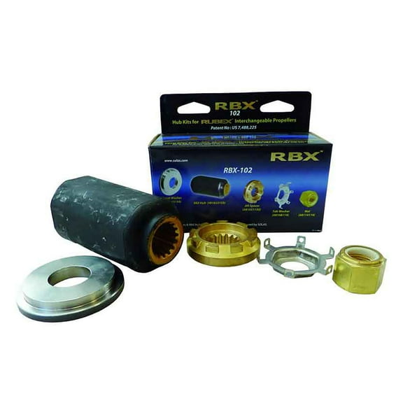 Propeller Hub Kit Compatible with 1981-2005 Mercury 175-225 HP 6-Cylinder 2.4L 2.5L Chrome Bore Steel Bore 15 Spline 4-3/4 Gearcase One-Piece Rubber Aluminum Reusable RBX-102