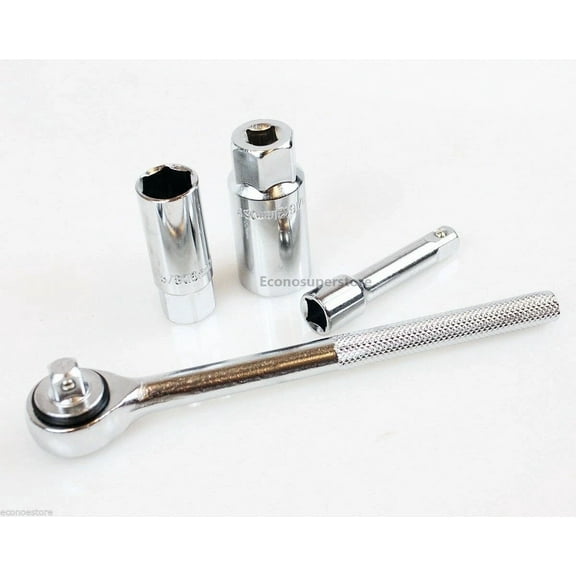 New 4Pcs Flexible Tune Up Kit Spark Plug Socket Drive Flex Ratchet Extension Bar