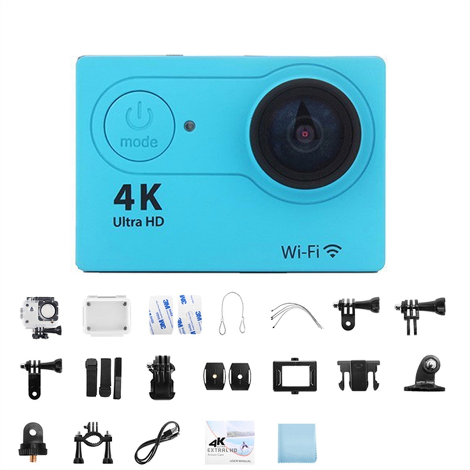 New 4k HD Mini Action Camera, 2.0" Screen WiFi Remote Control Sport Camera, Underwater