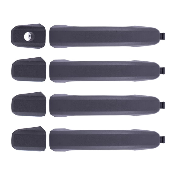 New 4pcs Front+Rear Left+Right Side Textured Black Exterior Door Handles w/ Driver Key Hole Replacement Kit Compatible With Silverado Sierra Suburban Tahoe Yukon XL Escalade ESV W/O Passive Entry