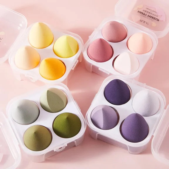 4pcs Makeup Puff Cosmetic Latex Soft Velvet Makeup Puff Foundation Powder Sponge for Women Face Makeup Tools Accessories