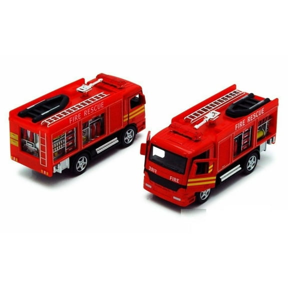 New 5" Kinsfun Rescue Fire Engine Emergency Truck Diecast Model Toy Car