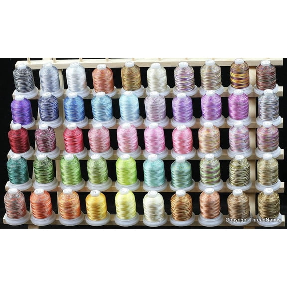 New 50 Cones Variegated Colors Polyester Machine Embroidery Thread 40wt Multicolor Threads 550 Yards per Spool