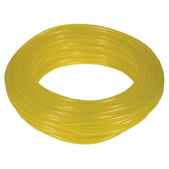 OEM Grade Tygon Fuel Line 1/8 ID x 3/16 OD 50 Foot Compatible with Small Engine Chainsaw Trimmer Blower Mower Clear Yellow Ethanol Oil Gas Resistant Reinforced Made in USA