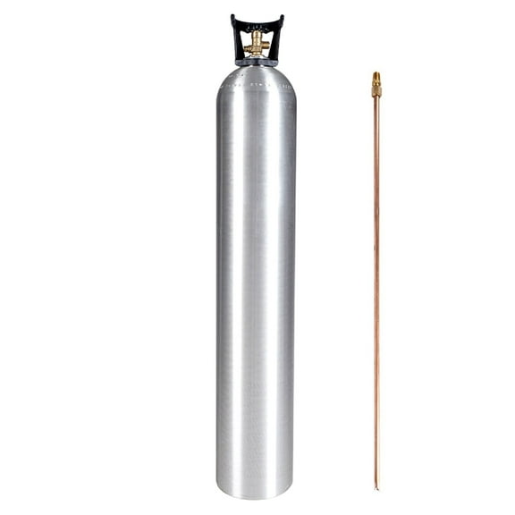 New 50 lb. Aluminum CO2 Cylinder CGA320 with Siphon Tube and Handle DOT Approved - Ships Empty