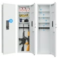 thumbnail image 1 of New 53" Fingerprint Touch Panel In-Wall Safe,Hidden Wall Gun Safe for Rifles with Adjustable Shelves,Assembled Storage Multifunctional Wall Safe for Firearm and Valuables (White-Fingerprint), 1 of 9