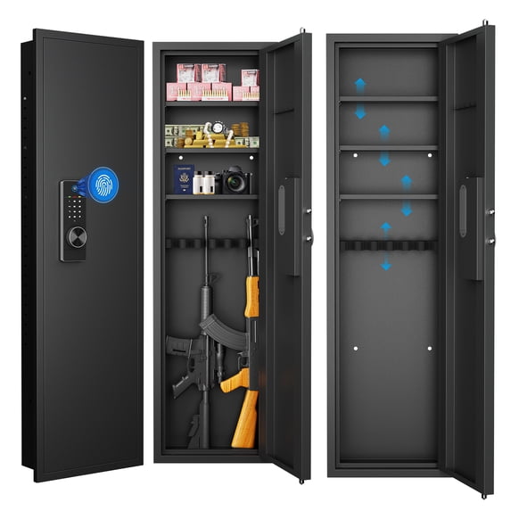 New 53" Tall Sturdy Wall Safes Fireproof in Wall Safe with Removable Shelf, Combination Lock Hidden Safe for Money Jewelry Passport Documents
