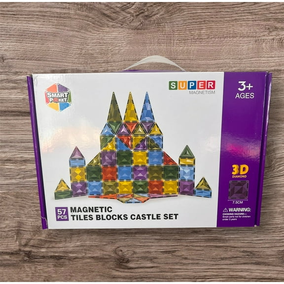 New 57pcs Magnetic Tiles Set - 3D Magnet Building Blocks