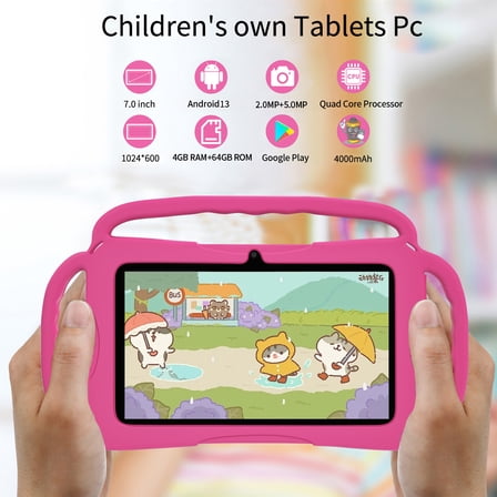 New 5G WIFI Kids Tablet 4GB RAM 64GB ROM Portable Mini Tablet Quad Core Dual Camera 4000mAh Android 13