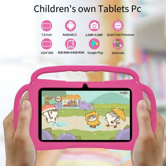 New 5G WIFI Kids Tablet 4GB RAM 64GB ROM Portable Mini Tablet Quad Core Dual Camera 4000mAh Android 13