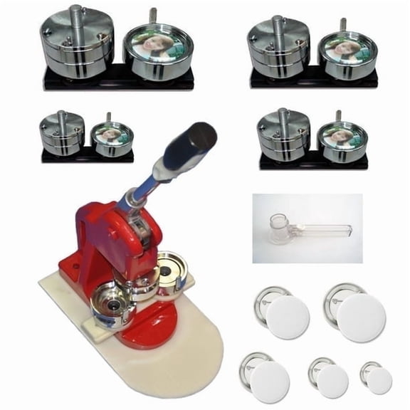 New 5in1 Button Badge Maker Press Machine Circle Cutter 500 Button Supplies