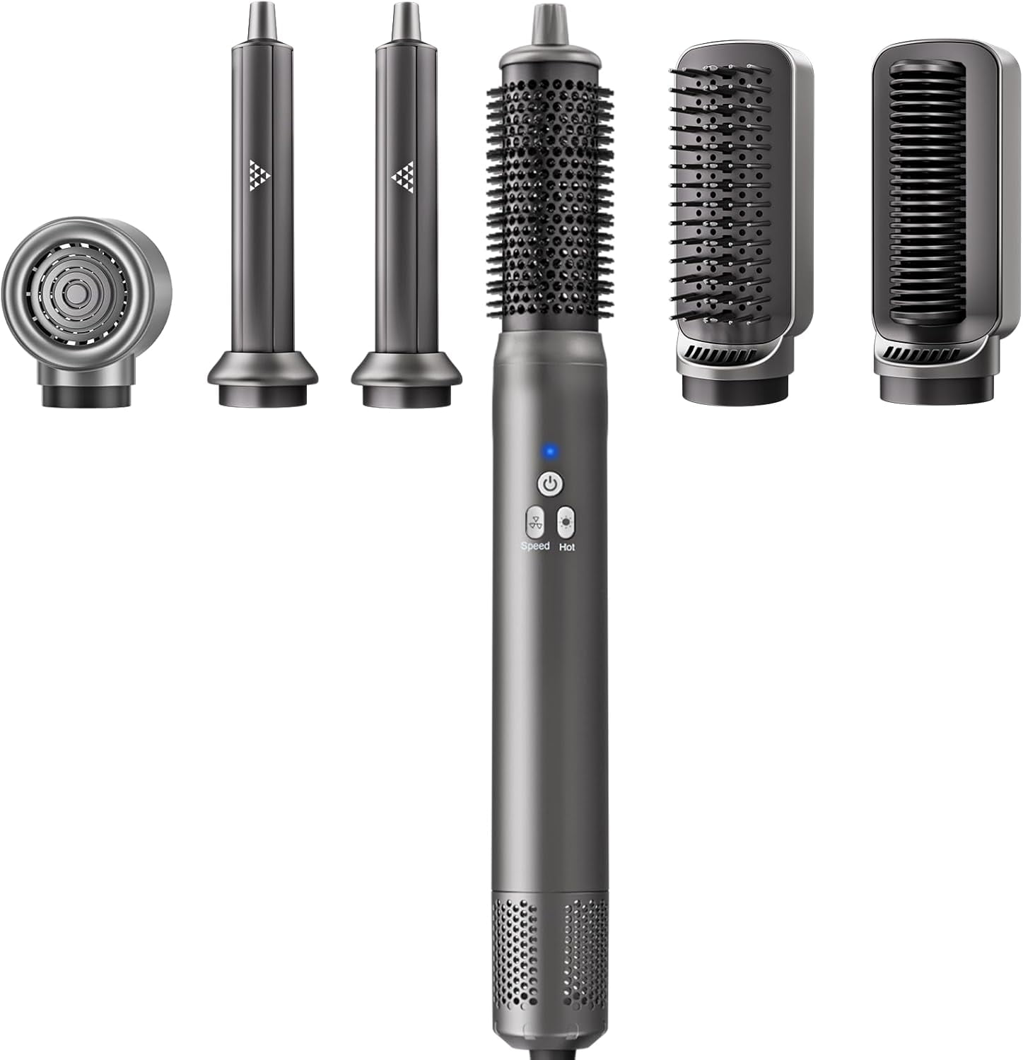 New 6 in 1 Air Styling & Drying System, Powerful High Speed Hair Dryer Brush & Multi-Styler with Auto Wrap Curlers,Hair Straightener Brush,Round Volumizing Brush,Soft Smoothing Brush