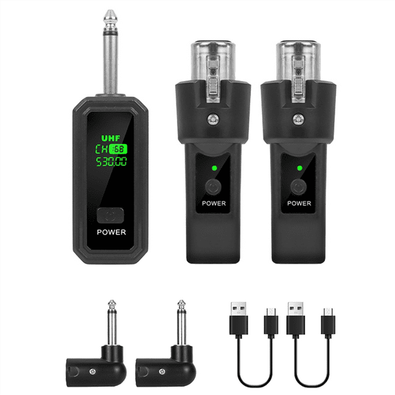 New 6.35mm UHF XLR Adapter Wireless Microphone Transmitter Receiver for Dynamic Microphone Guitar Audio Mixer PA System