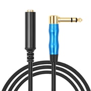 New 6.35mm circular-to-rectangular headphone mixing console 1/4-inch large three-core audio extension cable,1.8M
