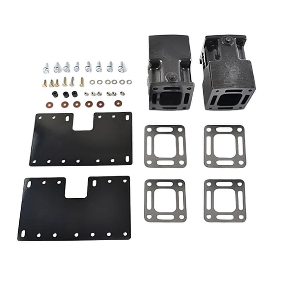 Exhaust Manifold Spacer Block Kit 6 Inch Compatible with 1983-2001 MerCruiser V8 305 350 454 502 CID Center Rise Replaces 93322A3 93322A6 93322A2