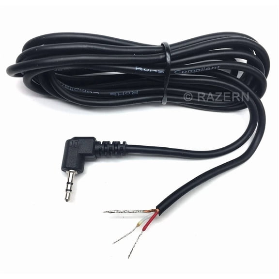 New 6 Ft 2.5Mm Stereo Sub-Mini Male Angle Plug To Tinned Bare Wire Audio Cable
