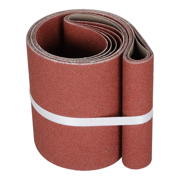New 6 In X 48 In 80 Grit Red Sandpaper Premium Aluminum Sanding Belts 5 Pieces