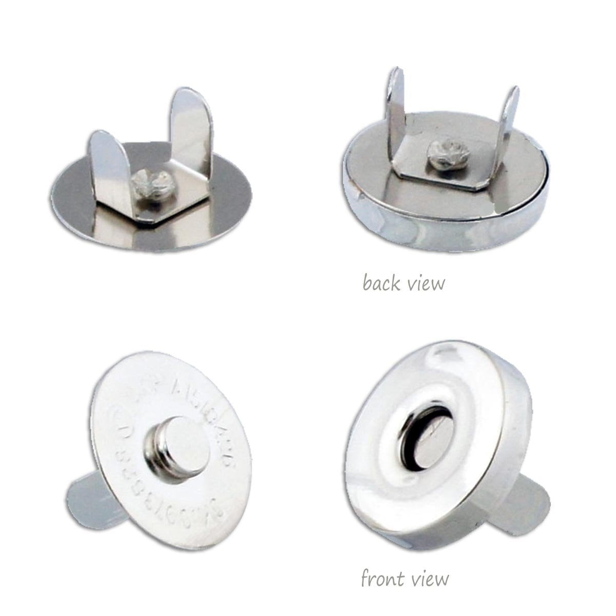 10 Sets Sew in Magnetic Bag Clasps Button Snaps Clasps Magnet Button for  Purses Handbag Clothes Scrapbooking Closure Fastener Sewing Craft DIY  (Silver,15mm) 