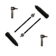 New 6 Pc Front Steering Kit Inner & Outer Tie Rod Ends Rack and Pinion Bellow Boots Fits select 2001-2010 CHRYSLER PT CRUISER, 2001-2005 DODGE NEON