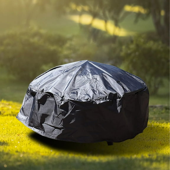 New 600D Outdoor Round Fire Pit Cover with Drawstring and Toggle Closure 44-Inch
