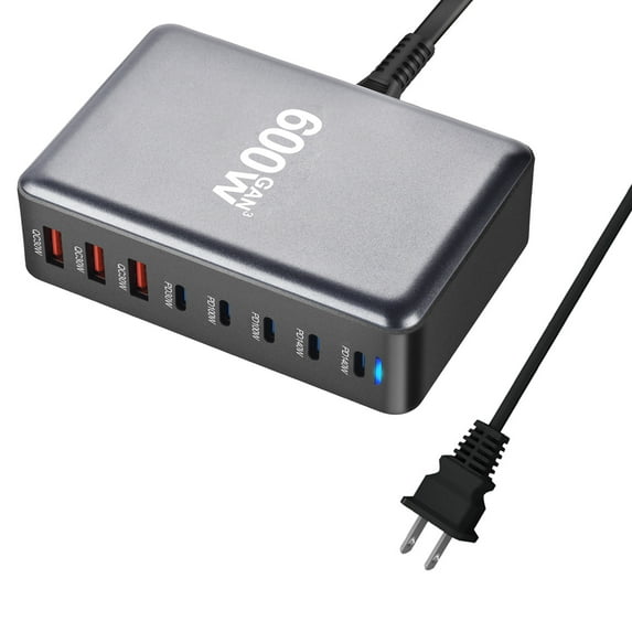 New 600W Gallium Nitride Pd3.1 Desk Charger 6 C2A Charger Multi-Function PD Fast Charge Adapter