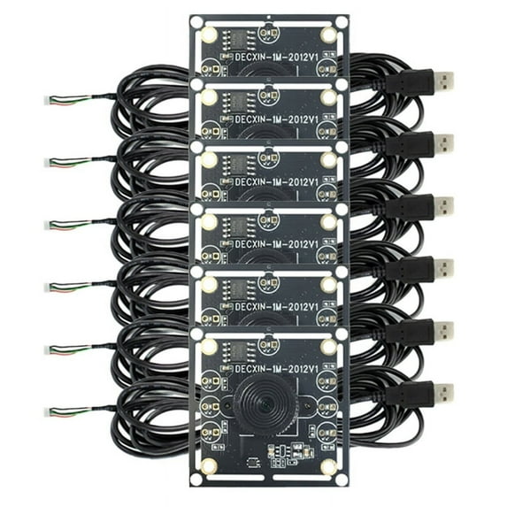 New 6Pcs 100 Degree Camera Module 1MP OV9732 1280x720 USB Free Driver Manual Focus,with 1 Meter Cable for WinXP/7/8/10,6 x 100 Degrees OV9732 Camera Module 6 x 1 meters USB Cable