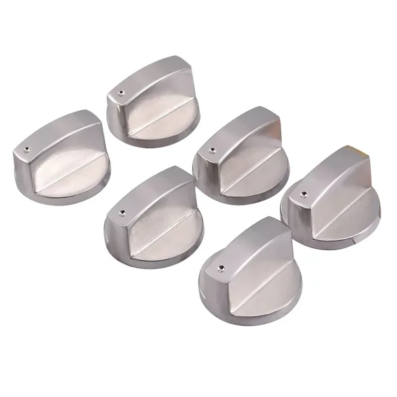 New 6Pcs Universal Gas Stove Knobs Cooker Oven Kitchen Control Metal Replace